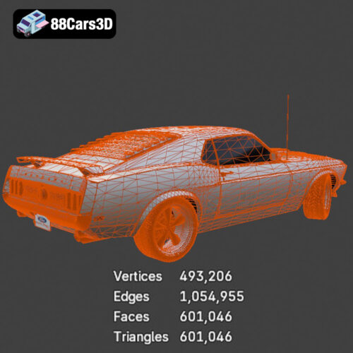 Ford Mustang Boss 302 1969 3D Model