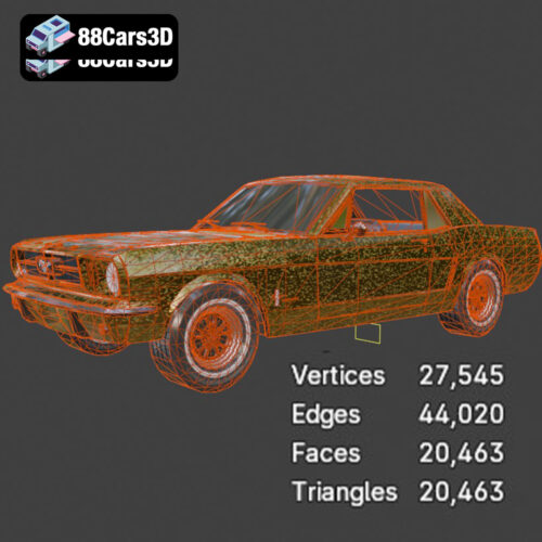 Ford_Mustang_Coupe_1965-08 Ford Mustang Coupe 1965 3D Model