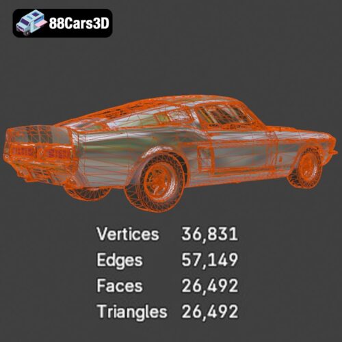 Ford_Mustang_Shelby_GT500_1967-009 Ford Mustang Shelby GT500 1967 3D Model