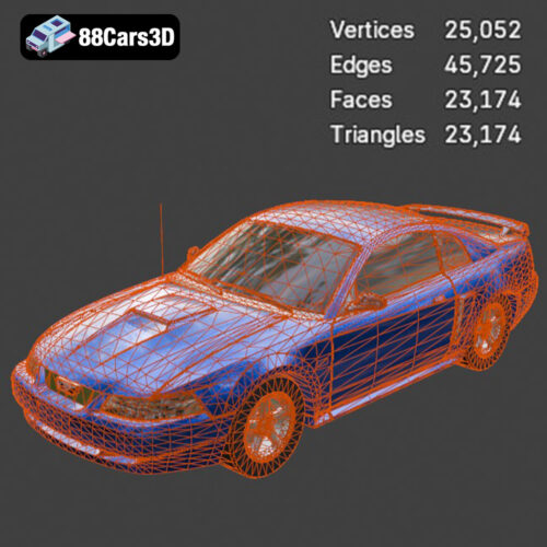 Ford Mustang 1999-008 Ford Mustang 1999 3D Model