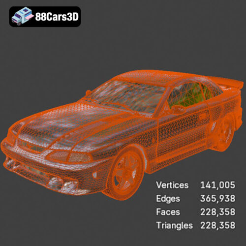 Ford Mustang Coupe 1996 3D Model - Gallery Image 2 Ford Mustang Coupe 1996 3D Model
