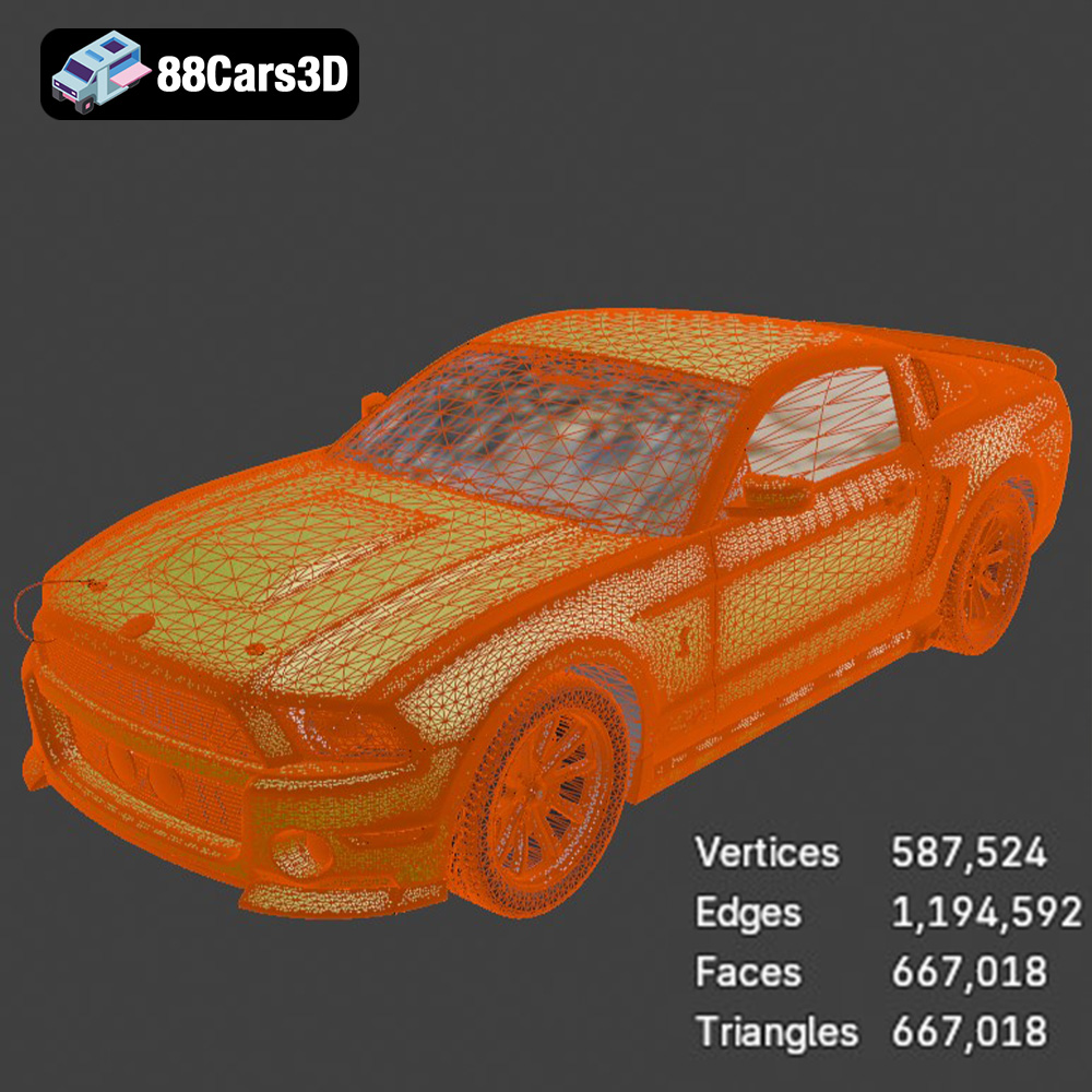 Ford Mustang ELEANOR GT500 3D Model