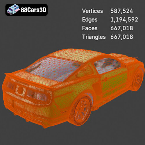 Ford Mustang ELEANOR GT500 3D Model - Gallery Image 3 Ford Mustang ELEANOR GT500 3D Model