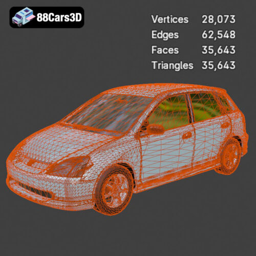 Honda Civic 2001-008 Honda Civic 2001 3D Model