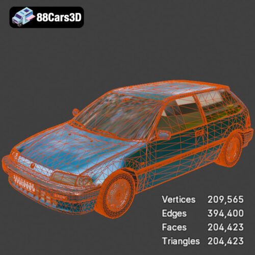 Honda Civic IV Hatchback 1987–1991 3D Model