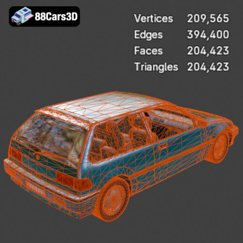 Honda Civic IV Hatchback 1987–1991 3D Model