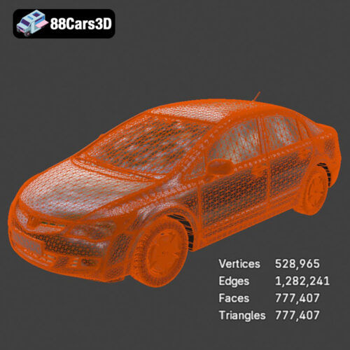 Honda Civic Sedan-008 Honda Civic sedan 3D Model