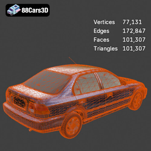 Honda Civic Sedan 1995-009 Honda Civic Sedan 1995 3D Model