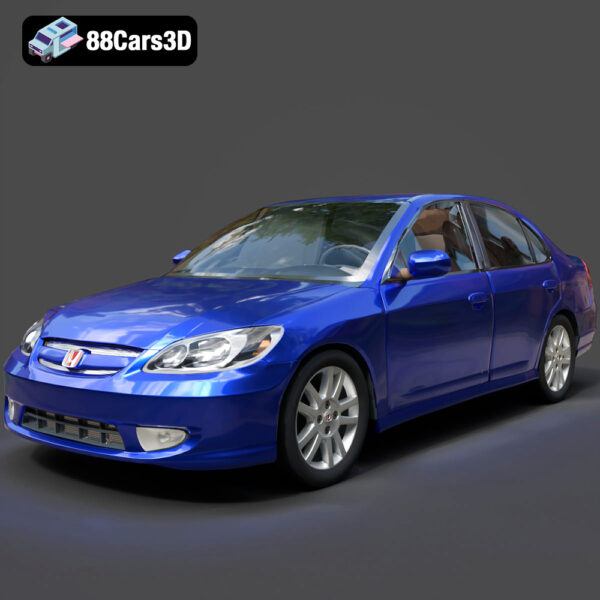 Honda Civic Sedan 2001-001 Honda Civic Sedan 2001 3D Model