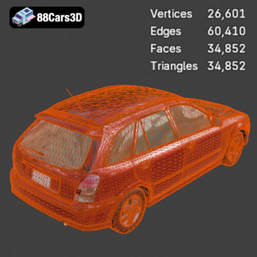 Mazda Familia 3D Model - Gallery Image 2 Mazda Familia 3D Model