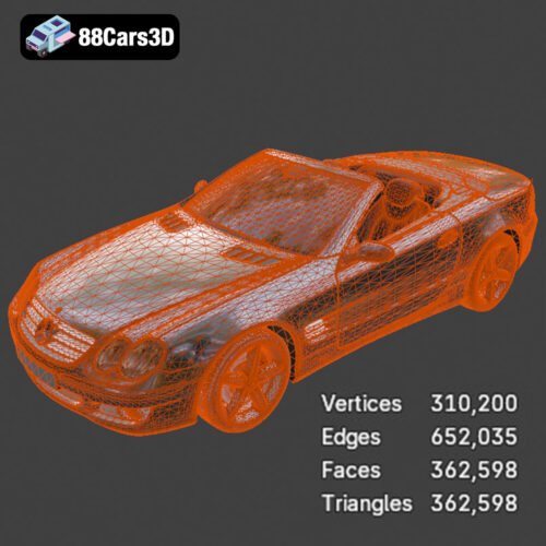 Mercedes-Benz SL-Klasse R230 2002 3D Model - Gallery Image 4 Mercedes-Benz SL-Klasse R230 2002 3D Model