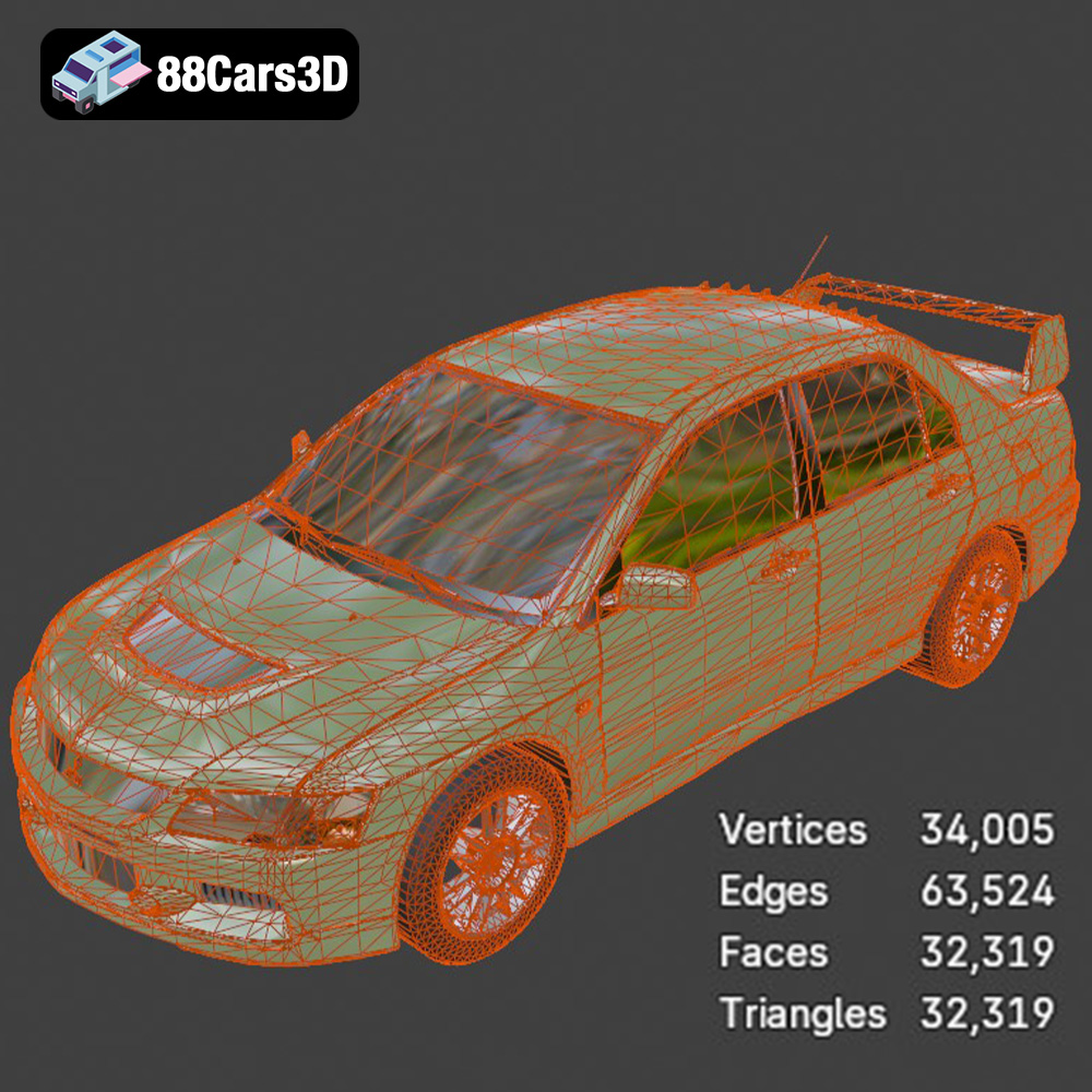 Mitsubishi Lancer Evolution IX 3D Model
