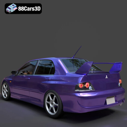 Mitsubishi Lancer Evolution VIII 2003 3D Model - Gallery Image 5 Mitsubishi Lancer Evolution VIII 2003 3D Model