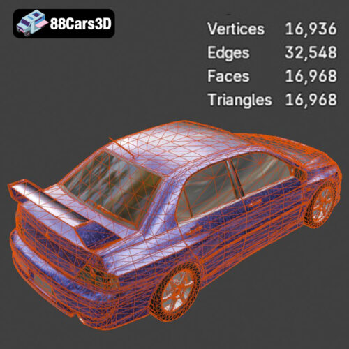 Mitsubishi Lancer Evolution VIII 2003 3D Model - Gallery Image 2 Mitsubishi Lancer Evolution VIII 2003 3D Model