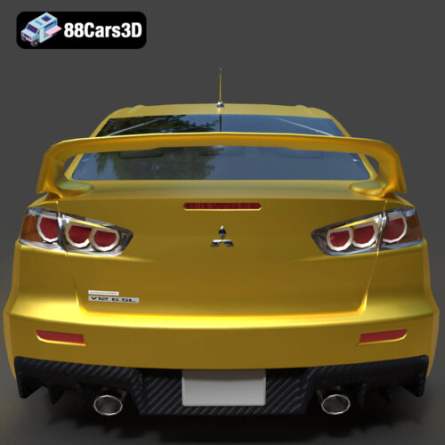 Mitsubishi Lancer Evolution X 3D Model - Gallery Image 2 Mitsubishi Lancer Evolution X 3D Model