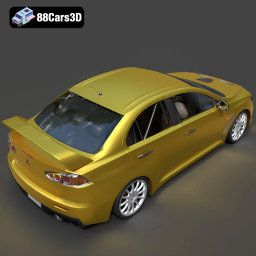 Mitsubishi Lancer Evolution X 3D Model - Gallery Image 3 Mitsubishi Lancer Evolution X 3D Model