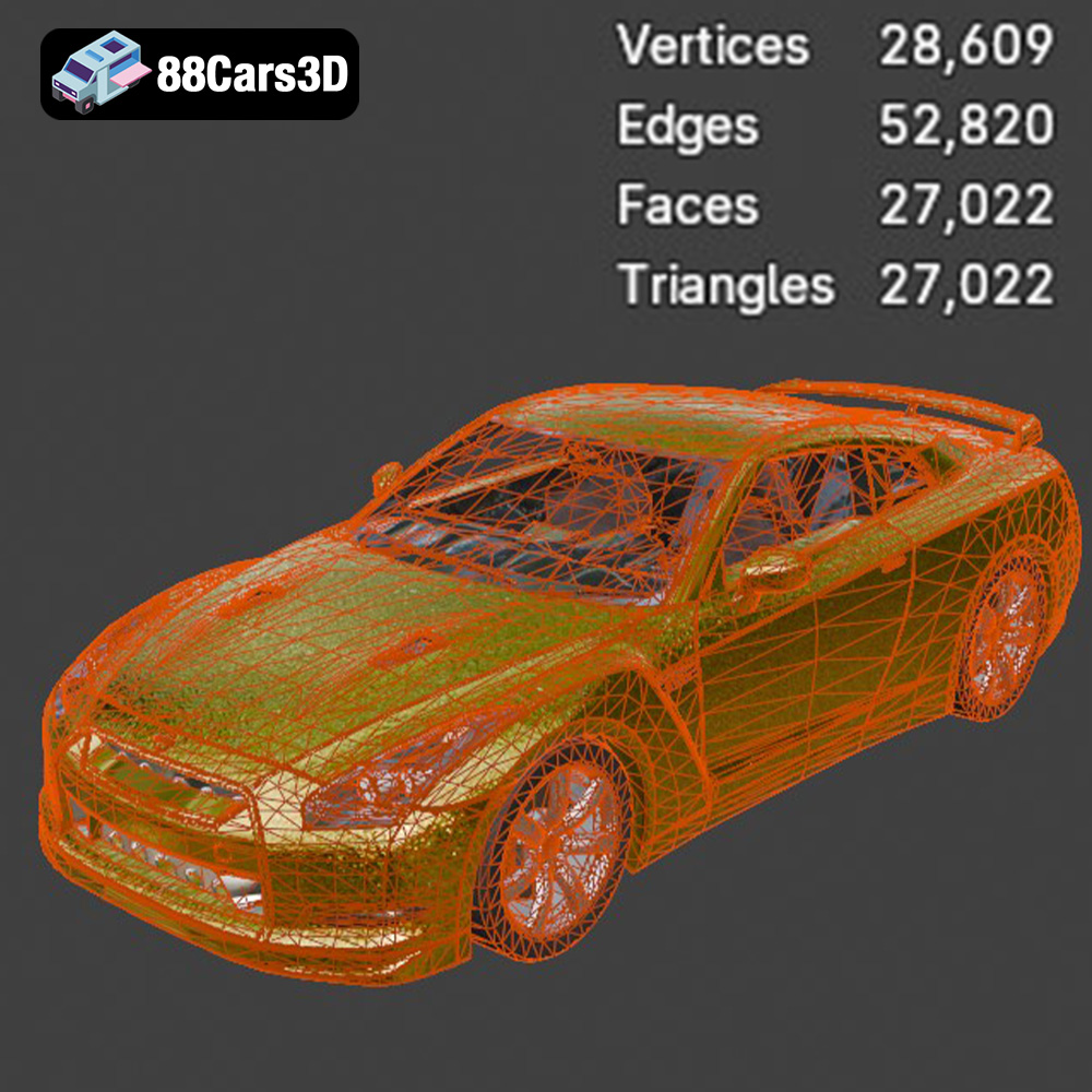 Nissan GT-R 2008 3D Model