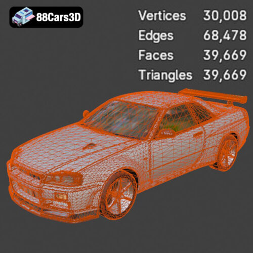 Nissan Skyline R34 2002 3D Model