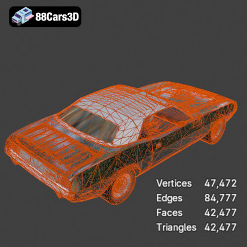 Plymouth Cuda Cabrio 1970 3D Model