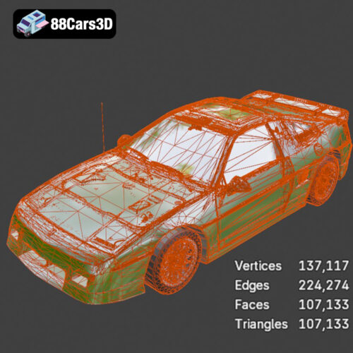 Pontiac Fiero GT 1987 3D Model