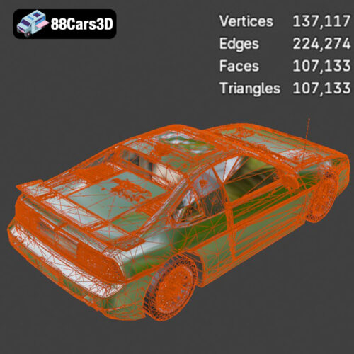 Pontiac Fiero GT 1987 3D Model