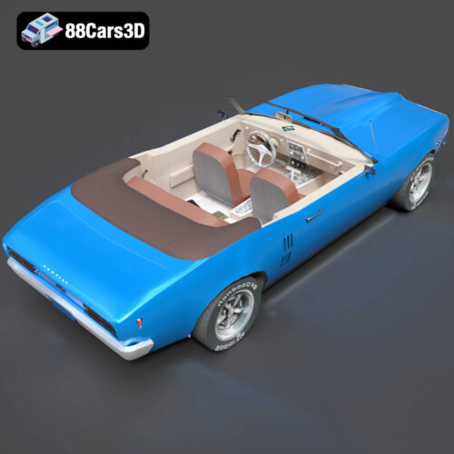 Pontiac Firebird Convertible 1968 3D Model - Gallery Image 4 Pontiac Firebird Convertible 1968 3D Model