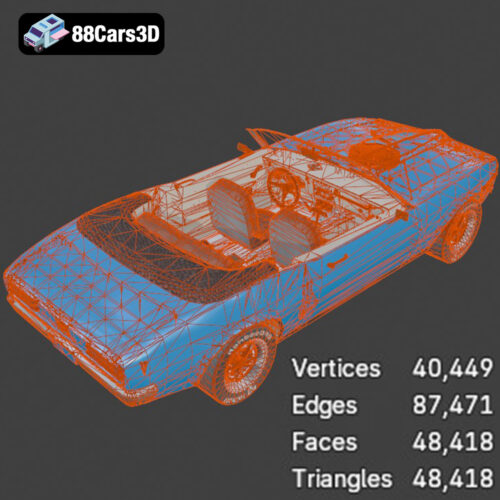 Pontiac Firebird Convertible 1968 3D Model - Gallery Image 8 Pontiac Firebird Convertible 1968 3D Model