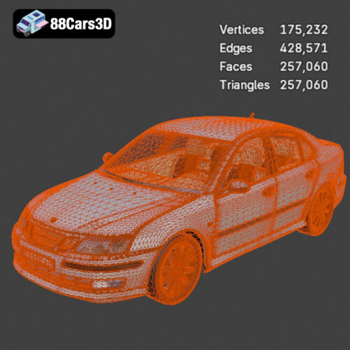 Saab 9-3 2009 3D Model