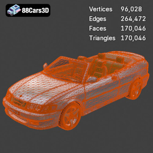Saab 9-3 Convertible 2009 3D Model
