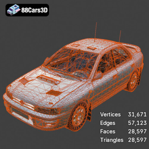 Subaru Impreza 1992 3D Model