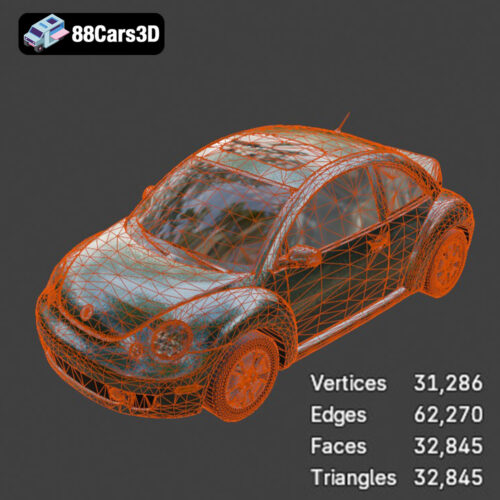 Volkswagen New Beetle 2000 3D Model - Gallery Image 4 Volkswagen New Beetle 2000 3D Model