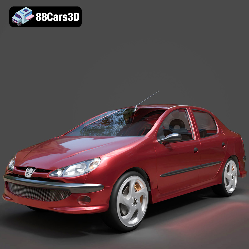 Peugeot 206 Sedan 2002 3D Model