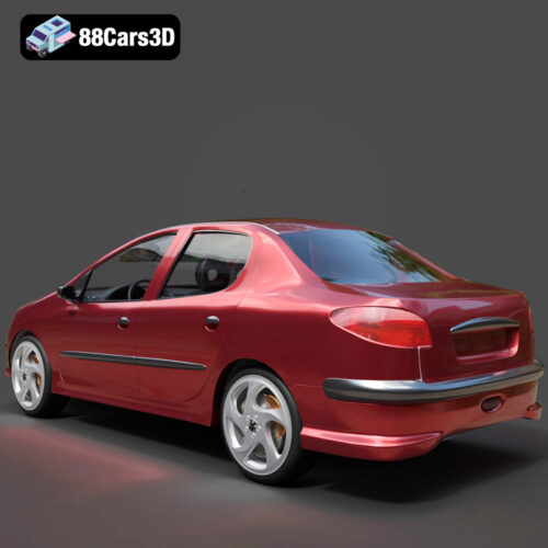 Peugeot 206 Sedan 2002 3D Model - Gallery Image 5 Peugeot 206 Sedan 2002 3D Model