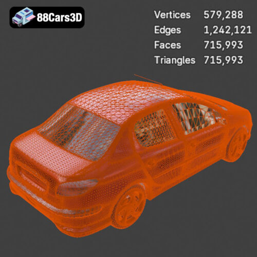 Peugeot 206 Sedan 2002 3D Model - Gallery Image 4 Peugeot 206 Sedan 2002 3D Model