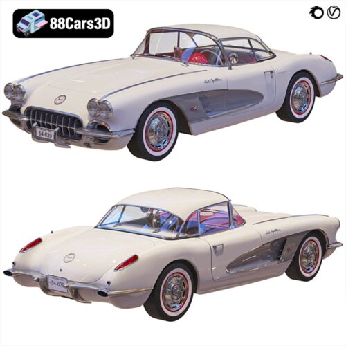 Chevrolet Corvette Coupe 1960 3D Model