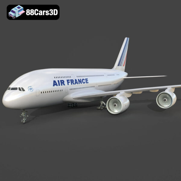 Air France A380 -006 Airliner 3D Model