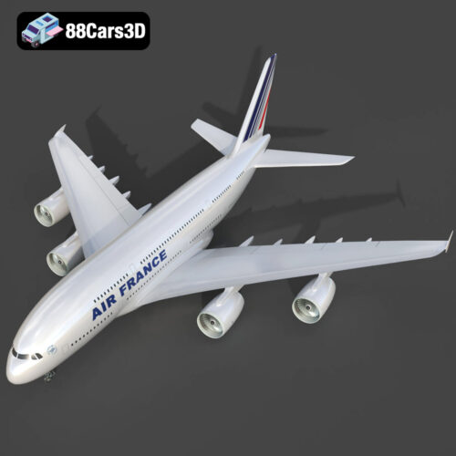 Air France A380 -006 Airliner 3D Model