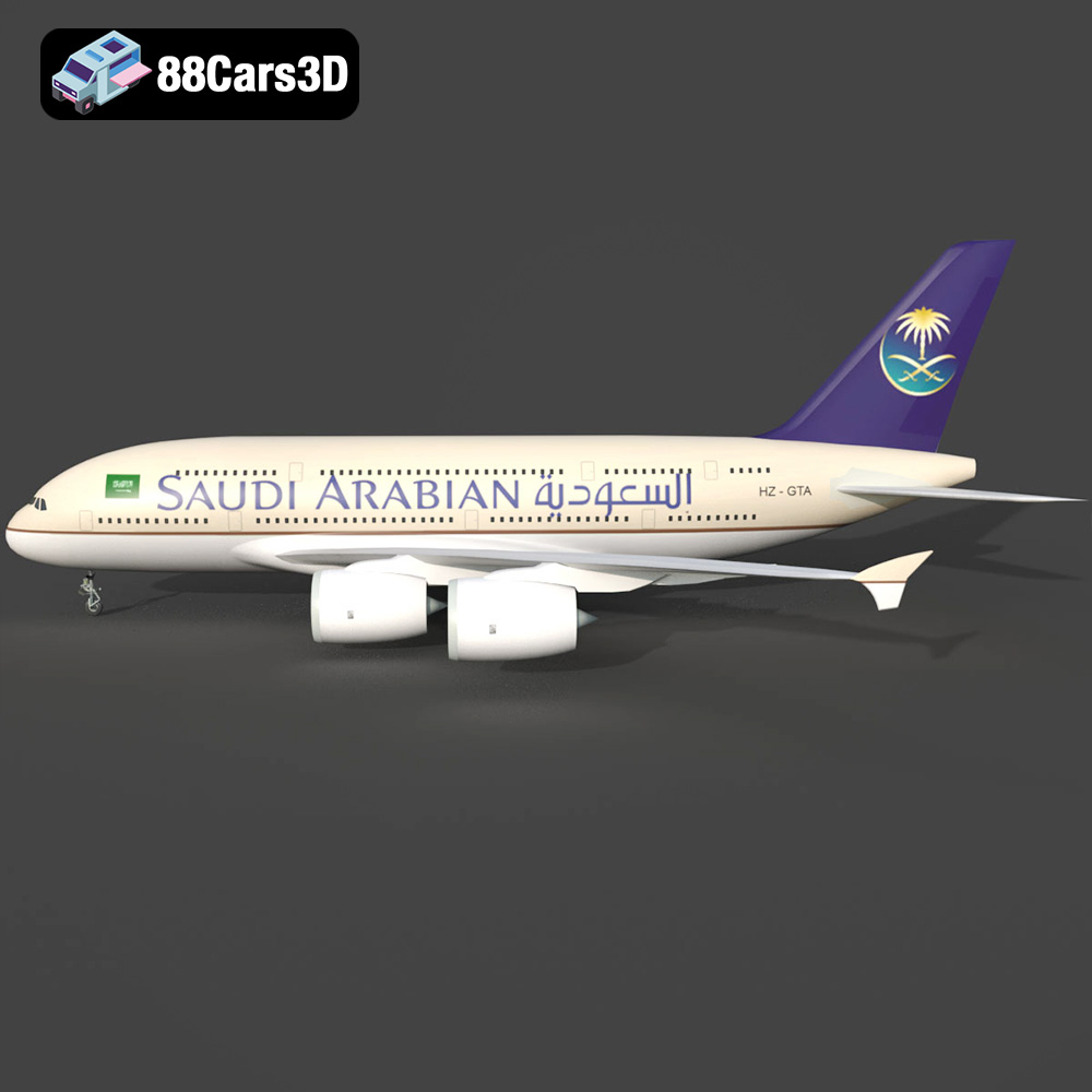 AirBus A380-004 Saudi Arabian 3D Model