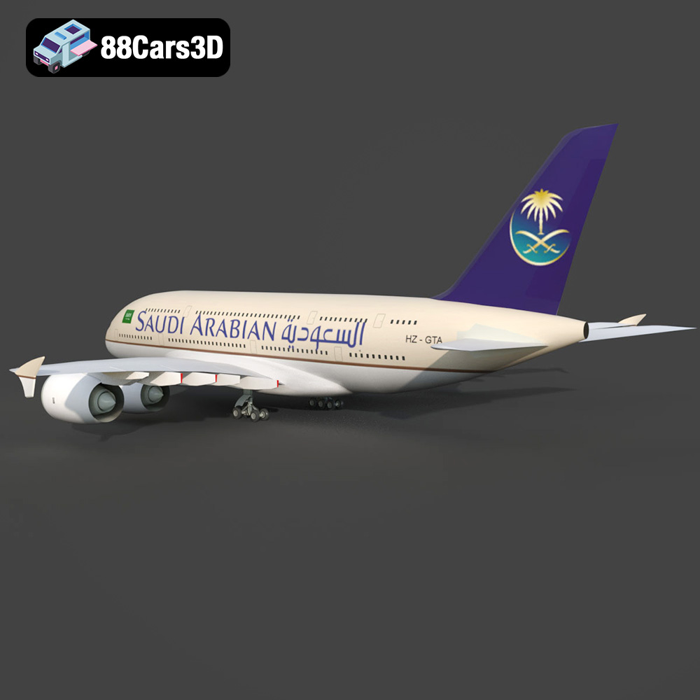 AirBus A380-004 Saudi Arabian 3D Model