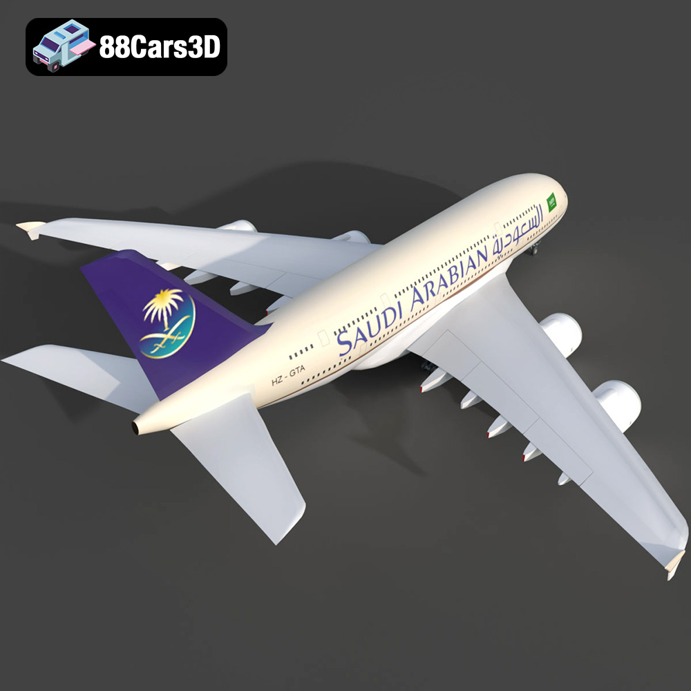 AirBus A380-004 Saudi Arabian 3D Model
