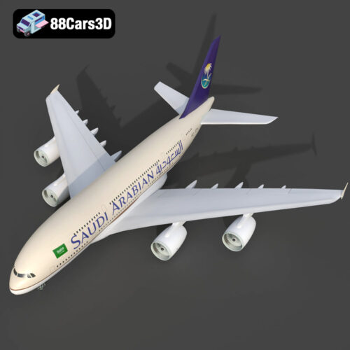 AirBus A380-004 Saudi Arabian 3D Model