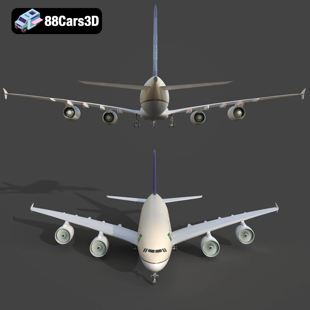 AirBus A380-004 Saudi Arabian 3D Model