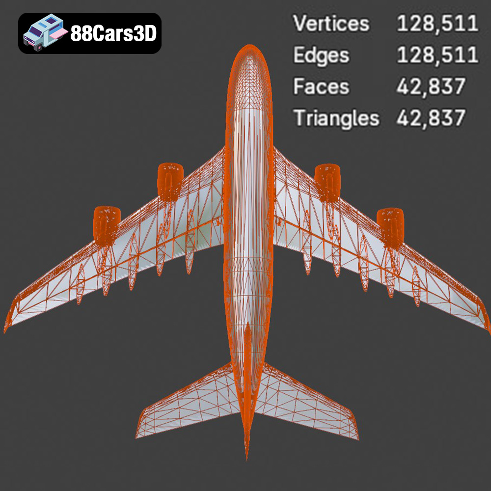 AirBus A380-004 Saudi Arabian 3D Model