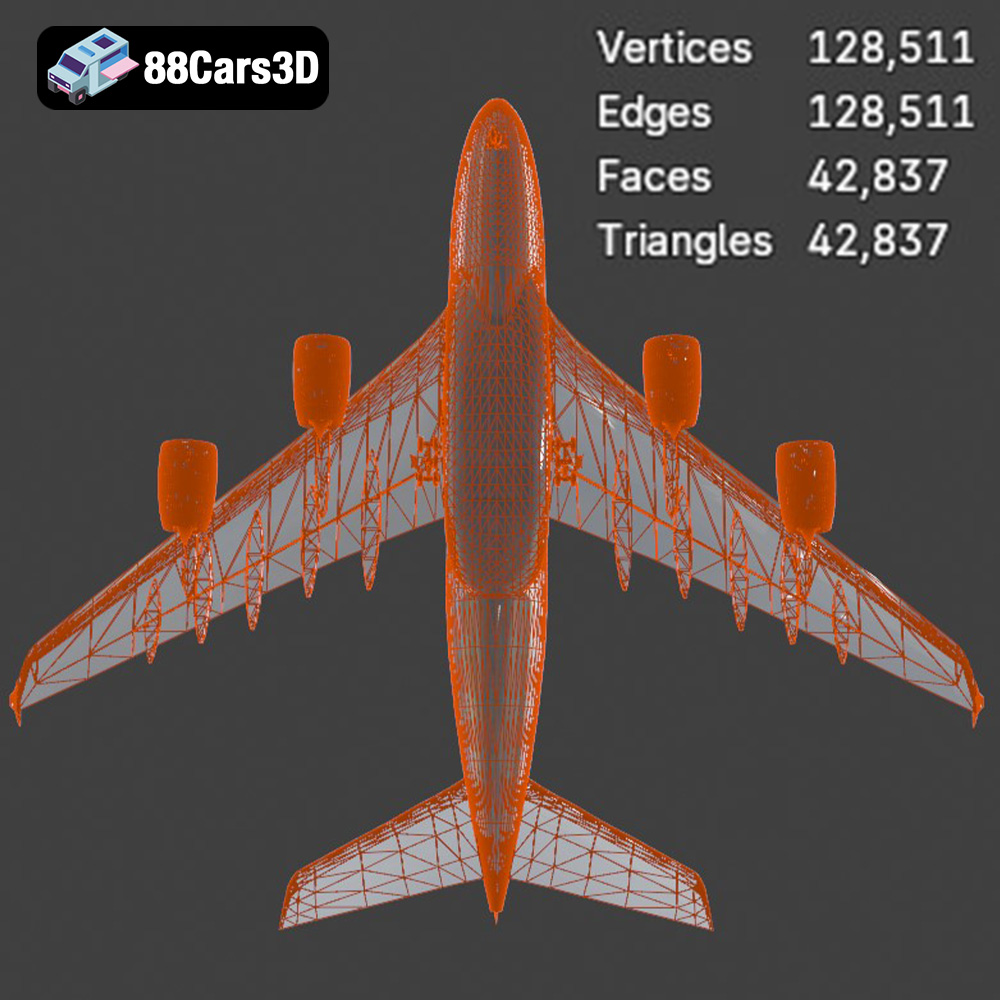 AirBus A380-004 Saudi Arabian 3D Model