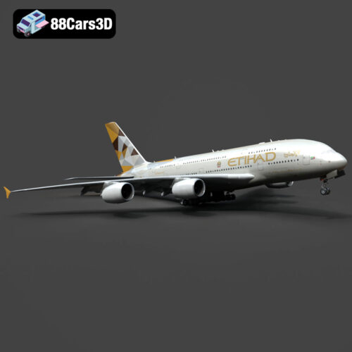 Airbus A380 Etihad 3D Model - Gallery Image 1 Airbus A380 Etihad 3D Model