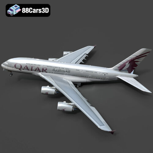 Airbus A-380 Qatar Livery 3D Model - Main Image Airbus A-380 Qatar Livery 3D Model