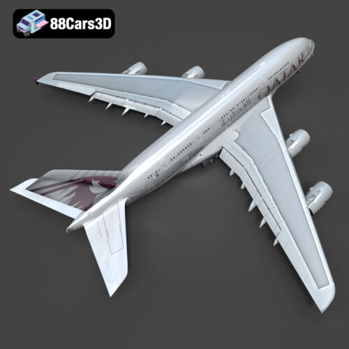 Airbus A-380 Qatar Livery 3D Model - Gallery Image 3 Airbus A-380 Qatar Livery 3D Model