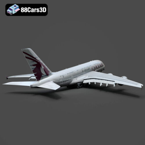 Airbus A-380 Qatar Livery 3D Model - Gallery Image 2 Airbus A-380 Qatar Livery 3D Model