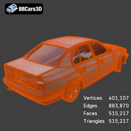 BMW 540 E34 3D Model - Gallery Image 6 BMW 540 E34 3D Model