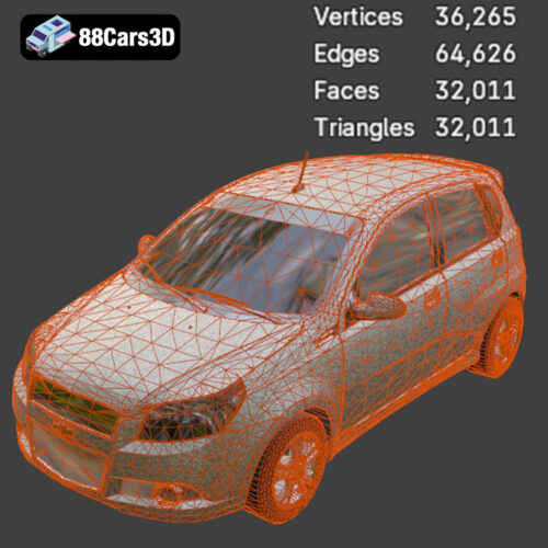 Chevrolet Aveo Hatchback 3D Model 3D Printable STL